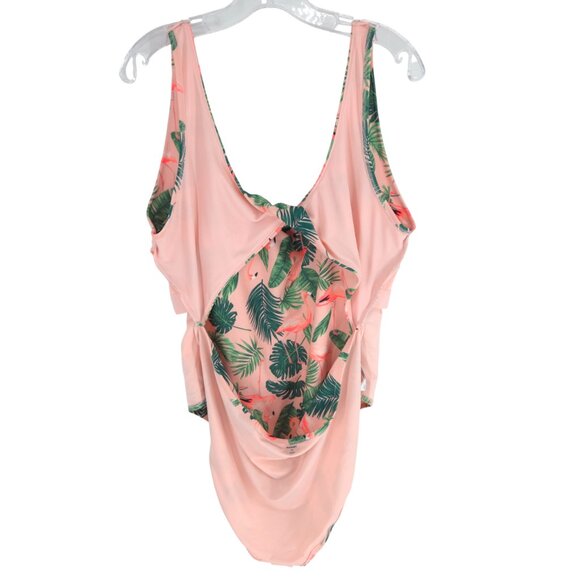 Old Navy Twist Back One Pink Flamingo One-Piece Swimsuit Birds in Paradise 3X - Picture 13 of 16